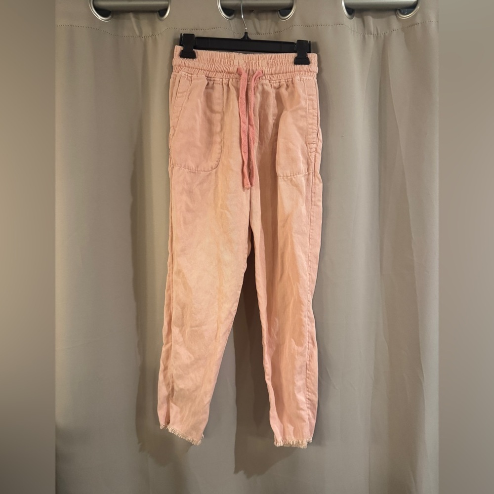 Zara Peach Elastic Waist Drawstring Joggers